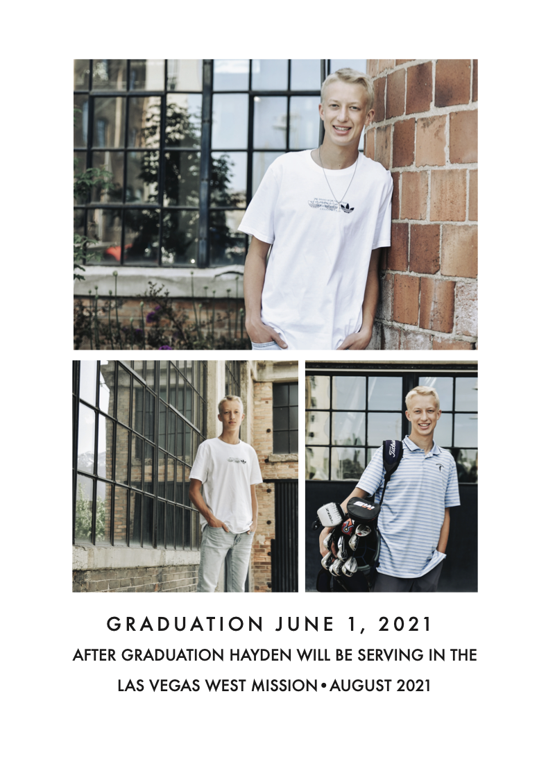 Graduation Card Back//Hayden