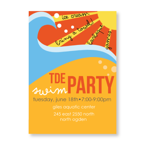 Wave Swim Party Invitation