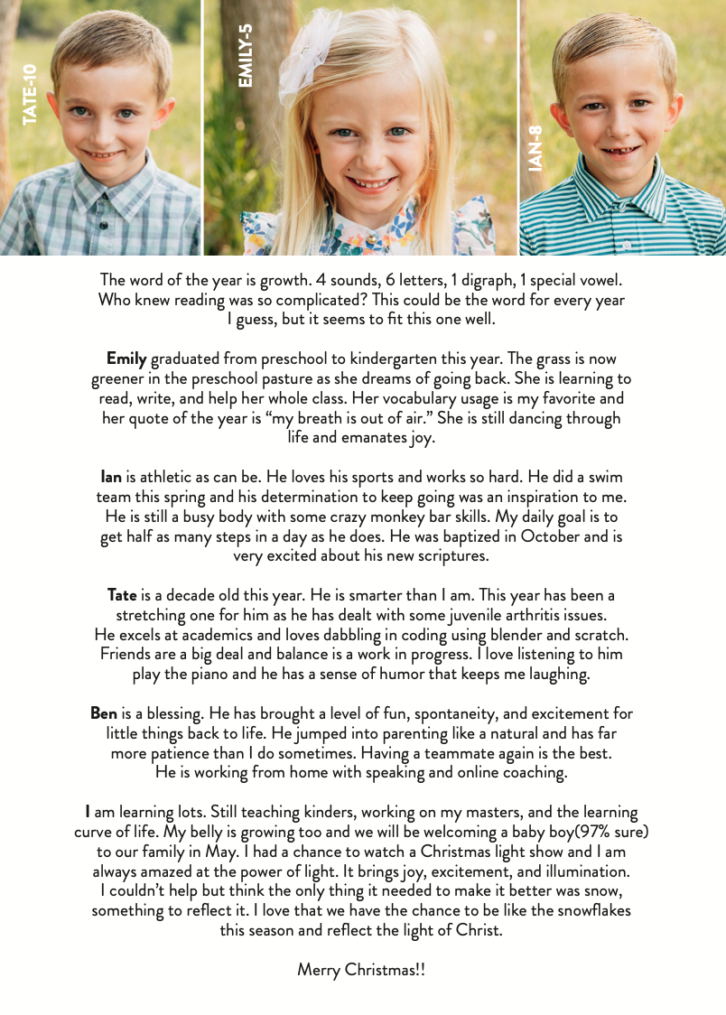 Holiday Card Back//The Gift of Peace