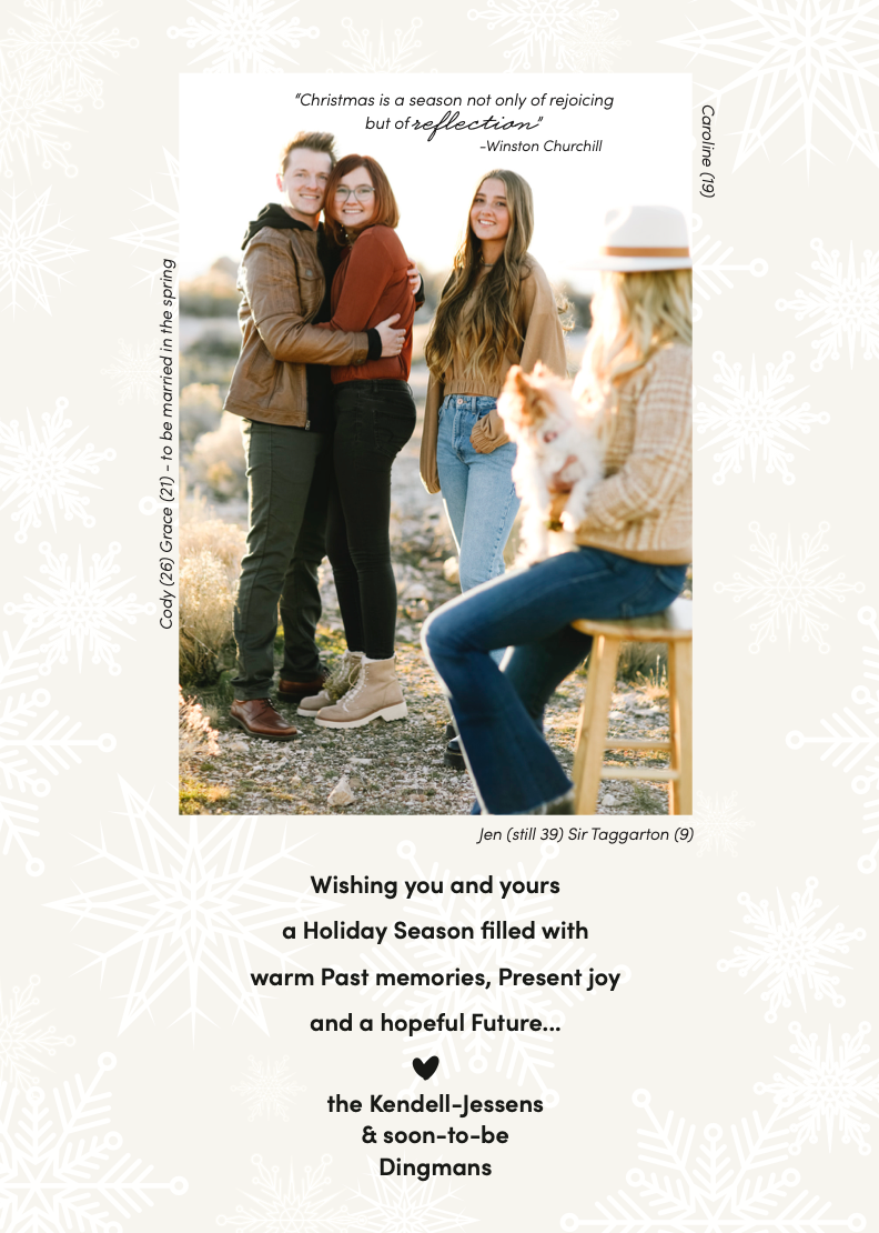 Holiday Card Back//Snow Covered Hills