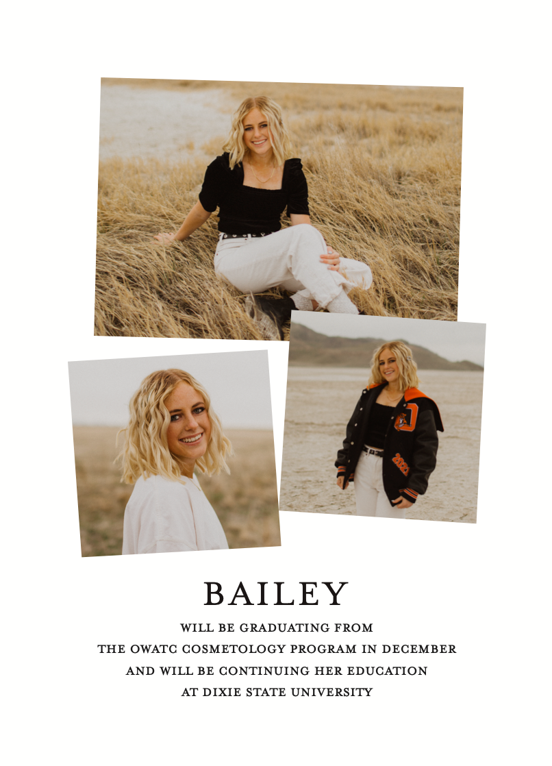 Graduation Card Back//Bailey