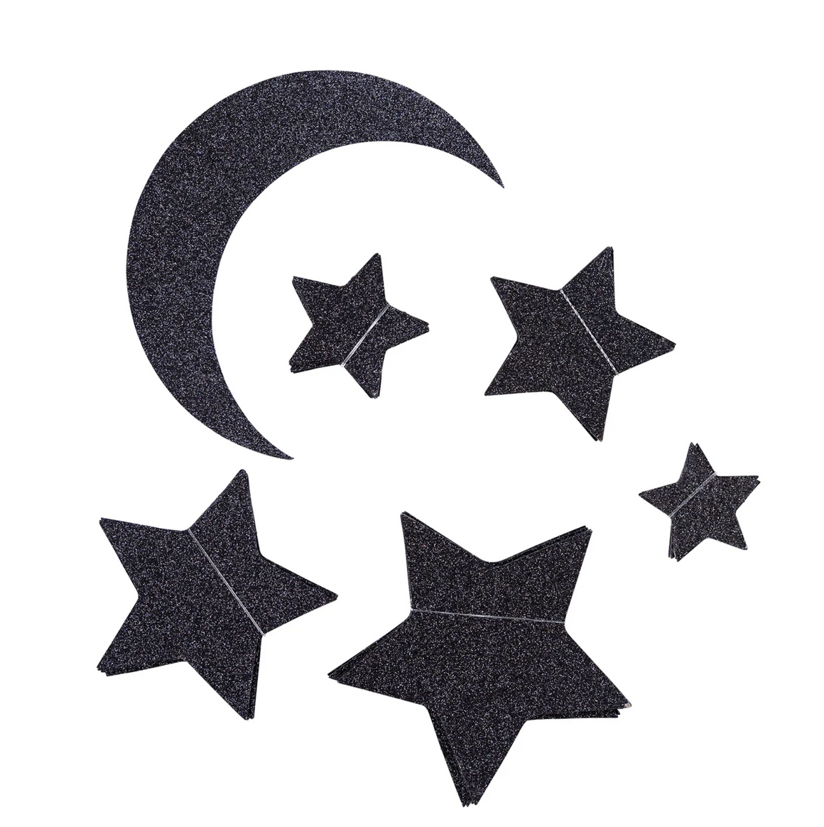 Star and Moon Glitter Wall Decor