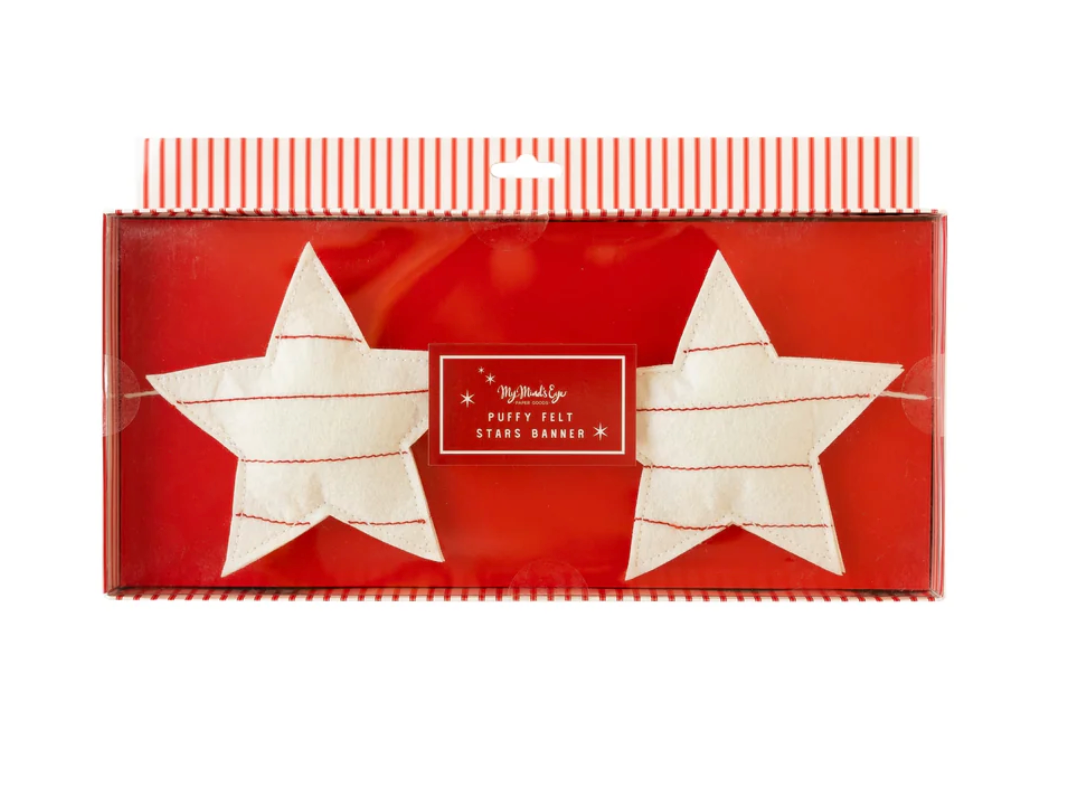 Believe Felt Striped Star Banner