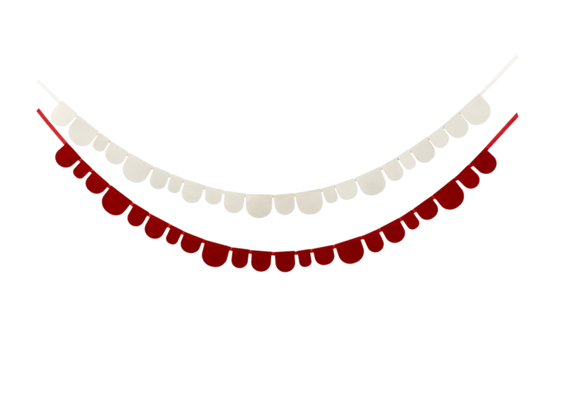 Red and Cream Scalloped Felt Banner