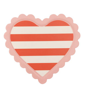 Scalloped Striped Heart Tray