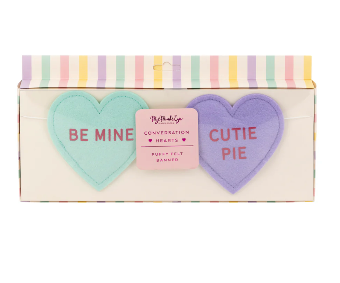 Conversation Hearts Felt Banner