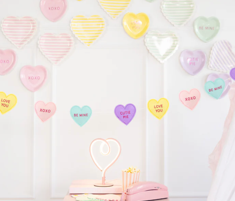 Conversation Hearts Felt Banner