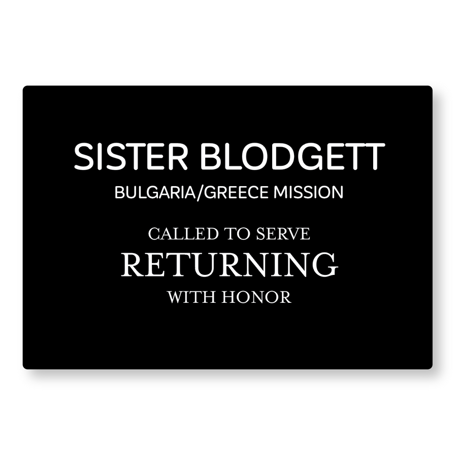 Sister Missionary Tag//Airport Poster