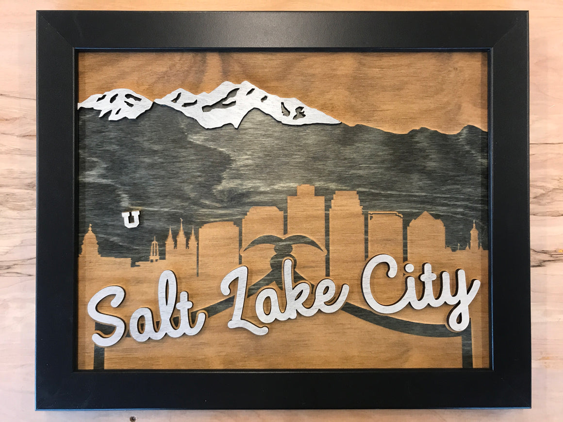Wooden Salt Lake City Sign