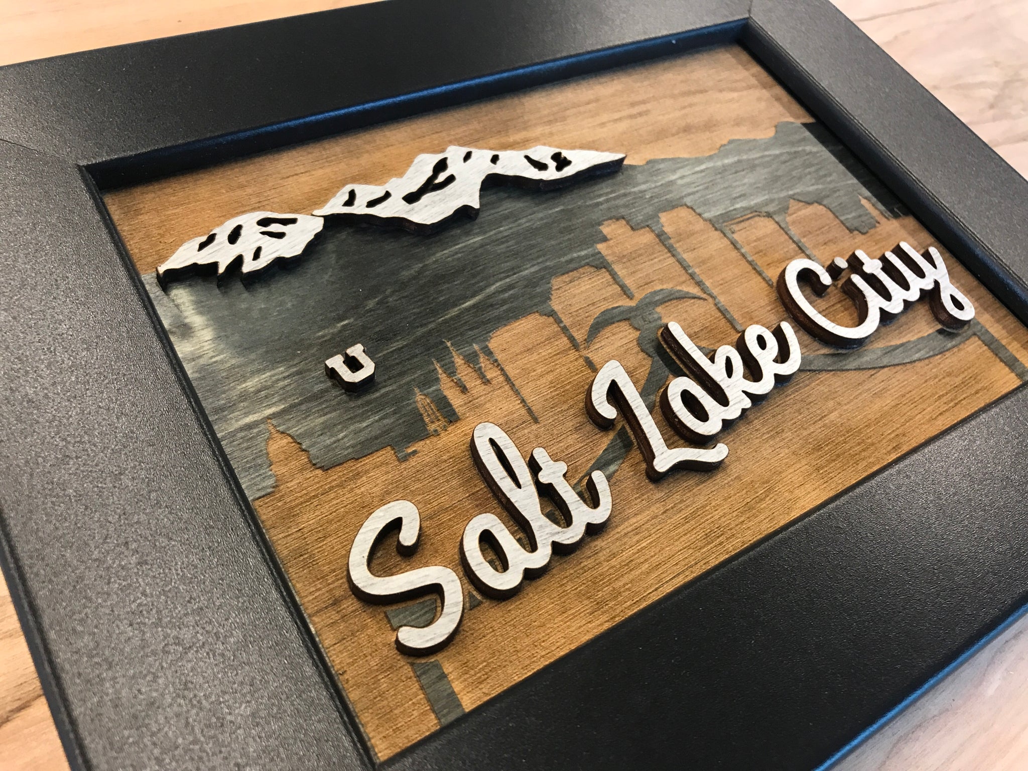 Slc Sign Wooden Salt Lake City Sign - Stone Mountain Press