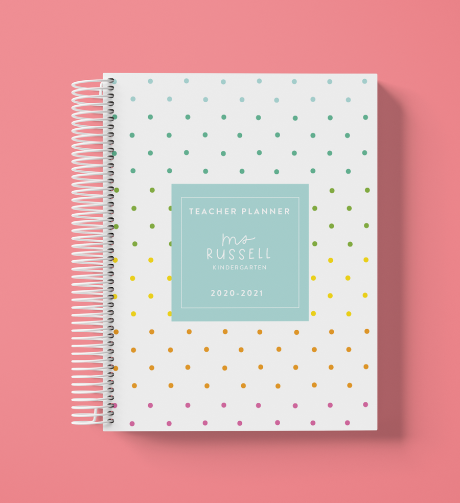 Teacher Planner-Rainbow Dots