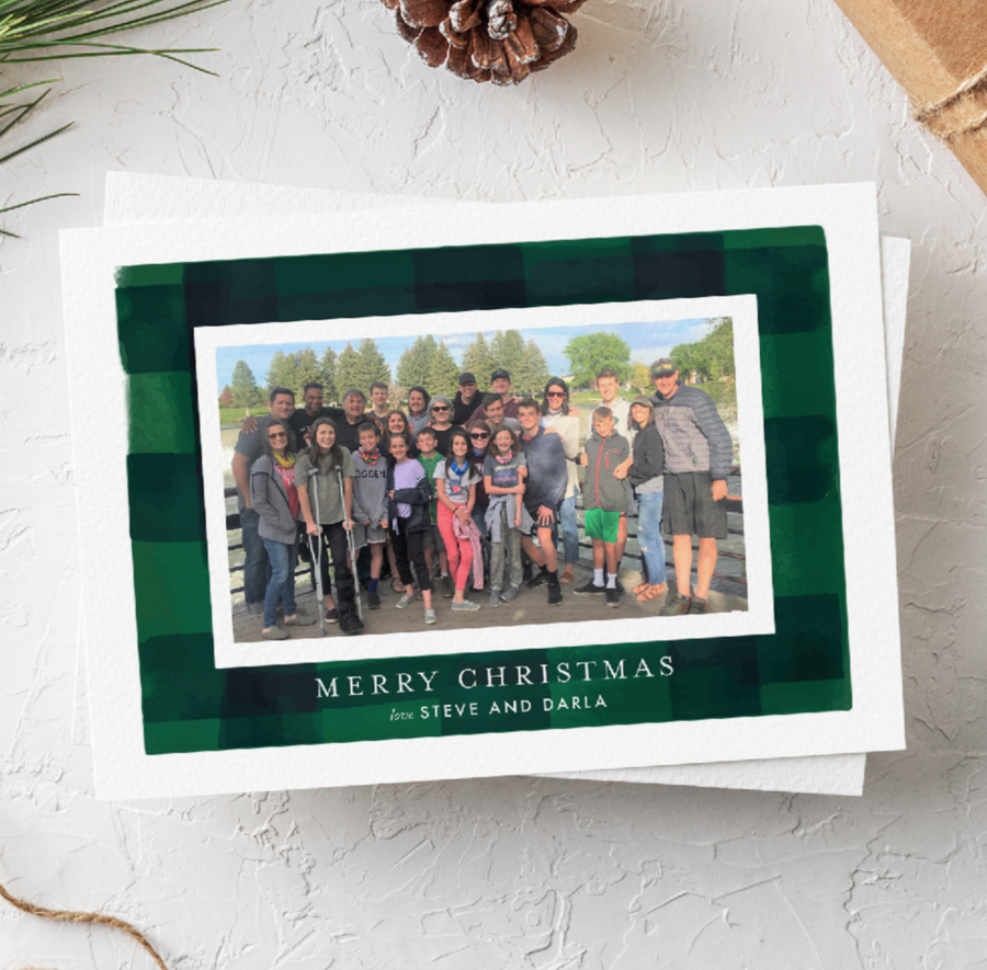 Holiday Card//Green Plaid