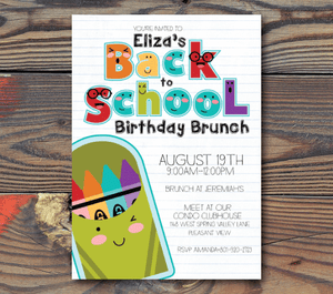 Party Invitations-Back to School