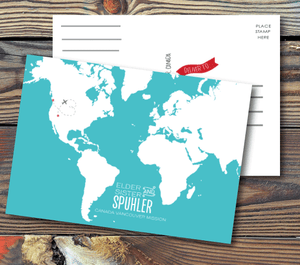 Stationery-Missionary Map Postcard (World)